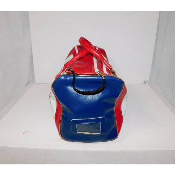 Vintage Ben Hogan Golf Tour Duffle Travel Gym Bag Red White Blue Vinyl - Picture 8 of 13